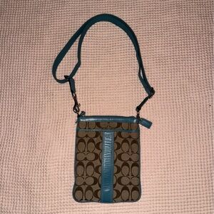 y2k coach Brown & teal Crossbody Bag